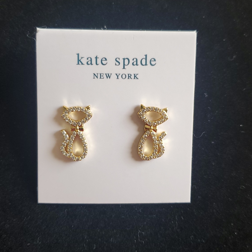 Kate Spade Jazz Things Up Pave Cat Studs